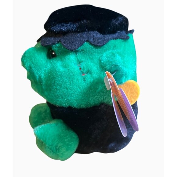 Puffkins Stitch Monster Plush Toy Green Black Tag Collectible1999 Halloween - Picture 8 of 16